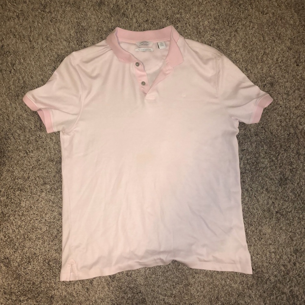 Pink Striped Calvin Klein Polo